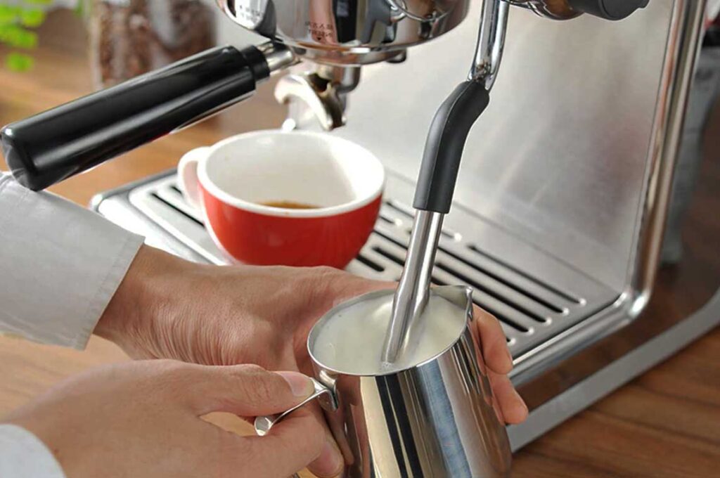 espresso machine with milk steamer